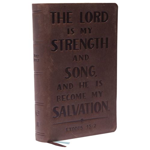 Kjv Holy Bible: Personal Size With Cross References, Brown Genuine Leather, Red Letter, Comfort Print: King James Version (Verse Art Cover Collection)