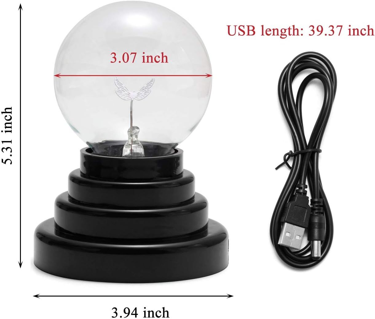 Papillon Plasma Ball Light, Magic Thunder Lightning Plug-In ... - 5