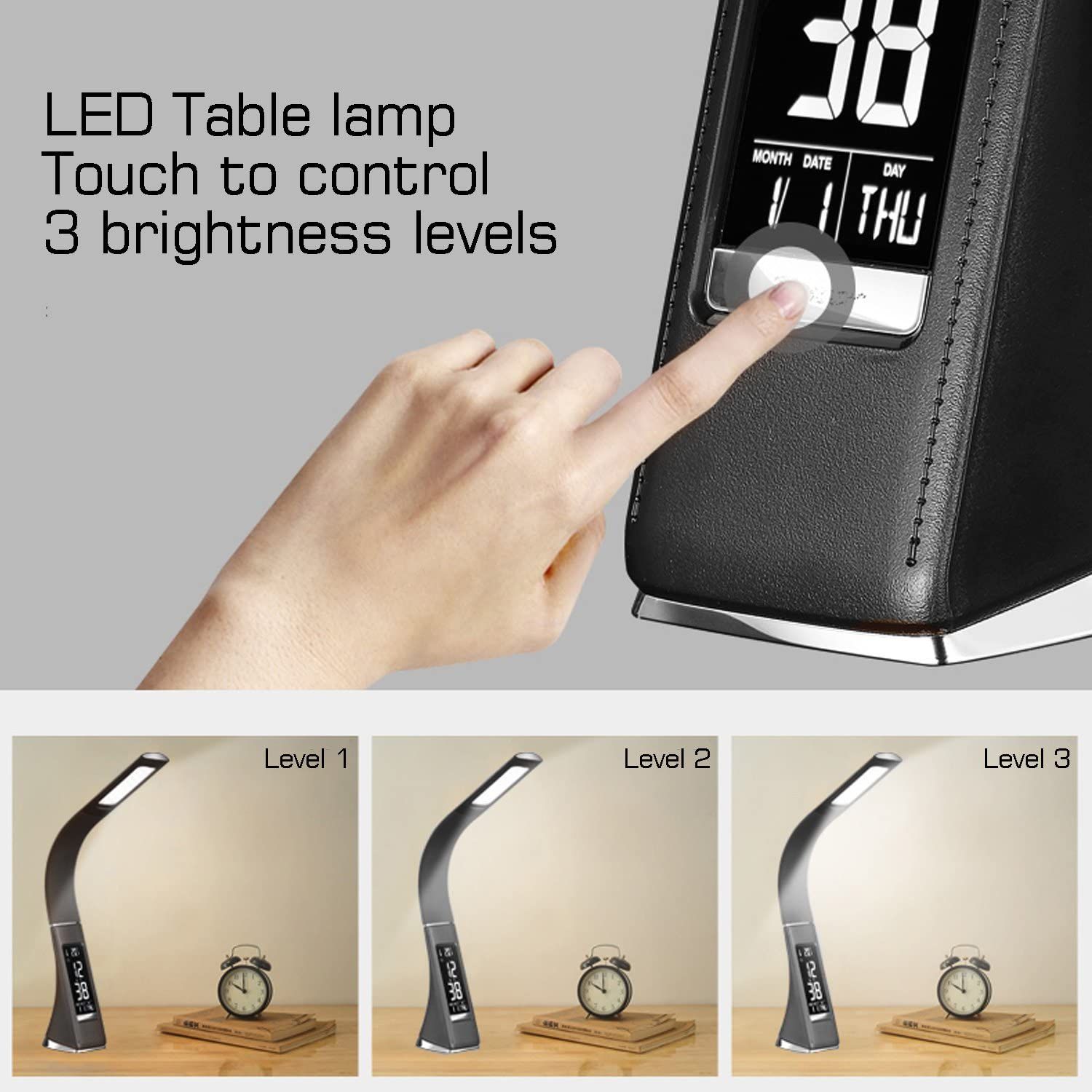 Lampe De Table Led U2 5w, Lampe De Bureau Avec Affichage Dim... - 4