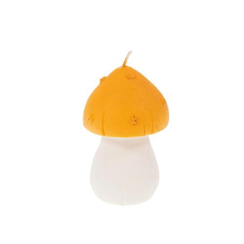 Bougie champignon jaune 10,5 cm (lot de 4)