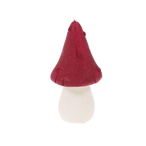 Bougie champignon rouge 13 cm (lot de 4)
