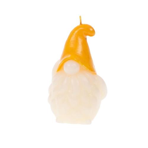 Bougie Gnome Basile jaune (lot de 4)