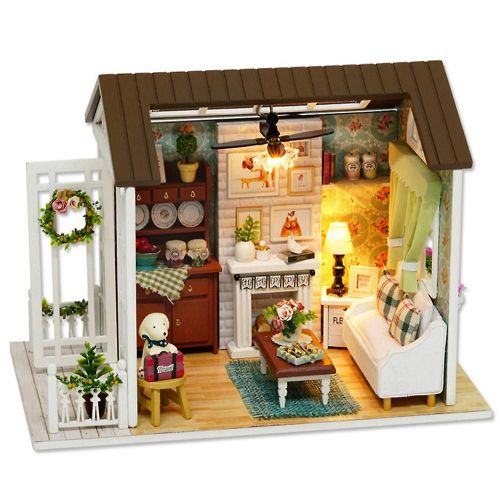 Kit De Maison Miniature De Chalet En Bois Bricolage Enfants Cadeaux Jouet Décor À La Maison-Greatmall
