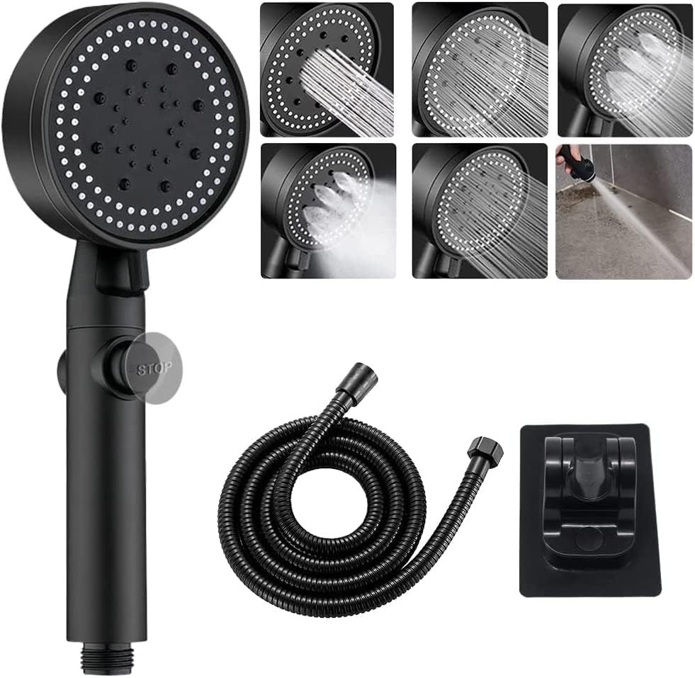Pommeau de douche surpresseur haute pression avec tuyau de 1...