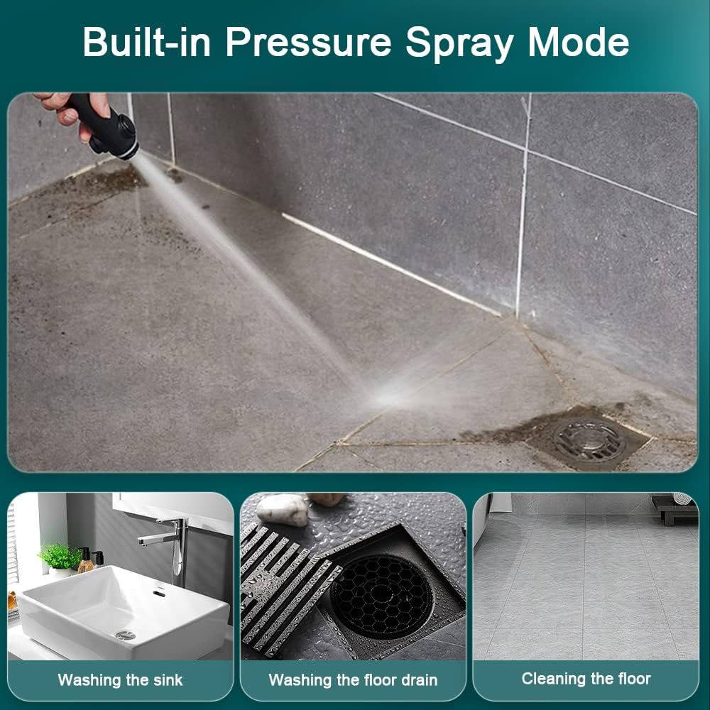 Pommeau de douche surpresseur haute pression avec tuyau de 1... - 3