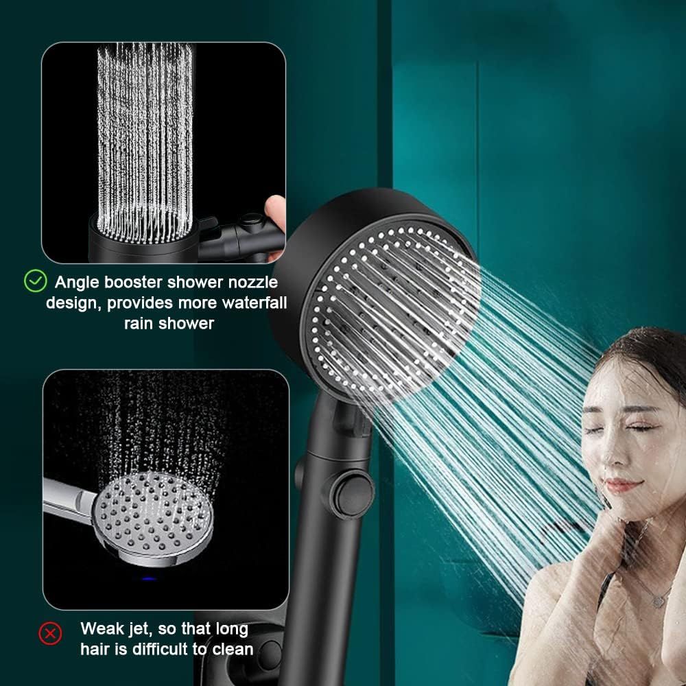 Pommeau de douche surpresseur haute pression avec tuyau de 1... - 5