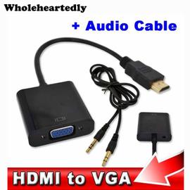 Câbles vidéo GENERIQUE CABLING® Cable Adaptateur HDMI vers VGA + cable VGA  1.8 mètres