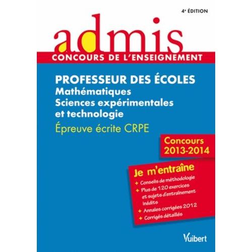 Professeur Des Écoles Mathématiques Sciences Exprimentales Et Technologie - Epreuve Écrite Crpe