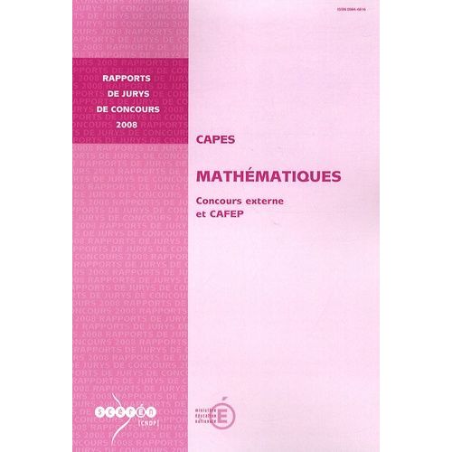 Capes Mathématiques - Concours Externe Et Cafep