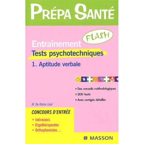 Entraînement Flash Tests Psychotechniques - Tome 1, Aptitude Verbale, 3ème Édition