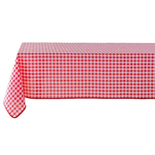 Nappe Rectangulaire Antitache Vichy - L. 150 X L. 240 Cm - Rouge