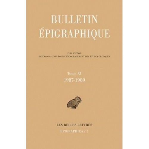Bulletin Épigraphique - Tome 11, 1987-1989