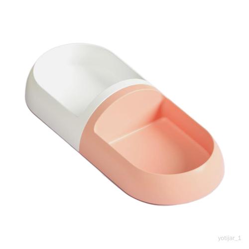 Yotijar Cat Double Bowl Cat Food Bowl Capsule Réutilisable En Forme D'accessoires Blanc Et Rose