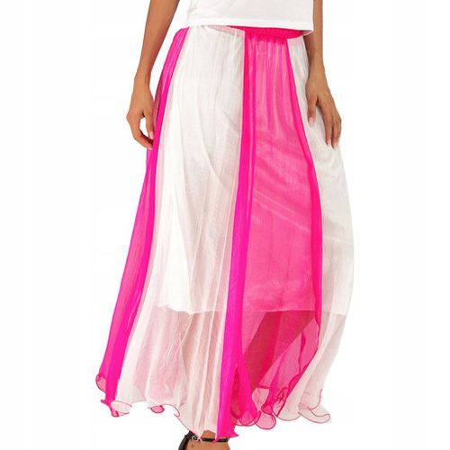 Jupe Longue Patchwork Mousseline Femme