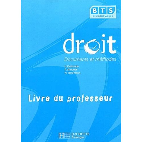Droit Bts 2eme Année - Livre Du Professeur