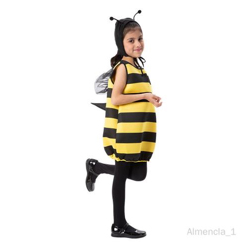 Almencla Costume De Bourdon Costume D'abeille Robe En Polyester Costume Jaune Costume D'animal Costume De Déguisement Pour Halloween Unisexe Enfants M