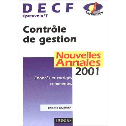 Decf Epreuve N° 7 Controle De Gestion - Annales 2001