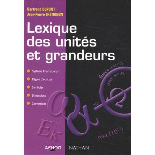 Lexique Des Unités Et Grandeurs