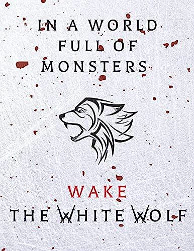 In A World Full Of Monsters Wake The White Wolf: Notebook - 110 Pages, Lined, Wide Ruled, Bloody Ice Cover Design - Large Rpg Journal (8.5 X 11 Inches) - Gaming Notebook