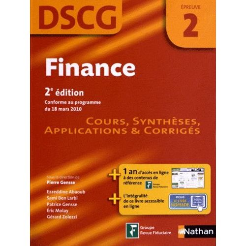 Finance Dscg Épreuve 2 - Manuel, Applications Et Corrigés