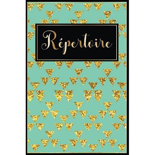 Carnet Repertoire Telephonique: Carnet D'adresses Alphabétique | Motif Original Vert Doré - Cahier Repertoire 100 Pages - A5 Petit Format Cadeau Femme 50 Ans