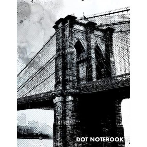 Dot Grid Notebook: Bridge Abstract Splatter: 1/4 Inch Dot Grid, 120 Pages, 8.5x 11 Inch, Drawing Journal