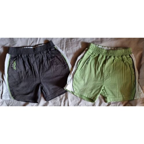 Lot 2 Short Garçon 5 Ans. Marque Nky Sport. Couleur Noir Blanc Vert