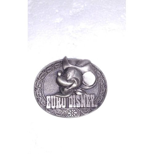 Vintage 1990 Boucle De Ceinture Euro Disney Mickey Mouse 7 Cm X 6 Cm /130g
