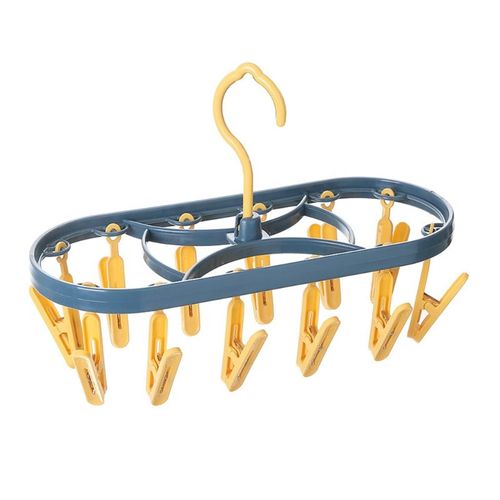 Sèche linge 12 clips, coupe vent, support de séchage multifonctionnel, Clip pour sous vêtements chaussettes, serviettes en plastique, pantalons en tissu