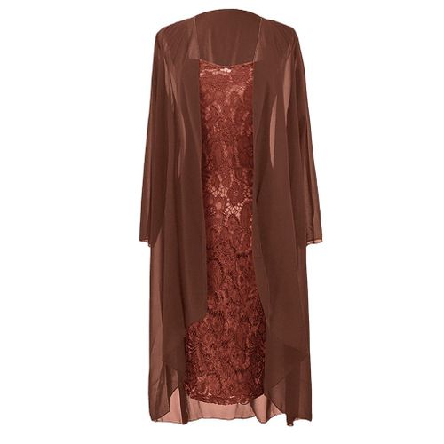 Robe Longueur Genou En Dentelle Douce Pour La Peau