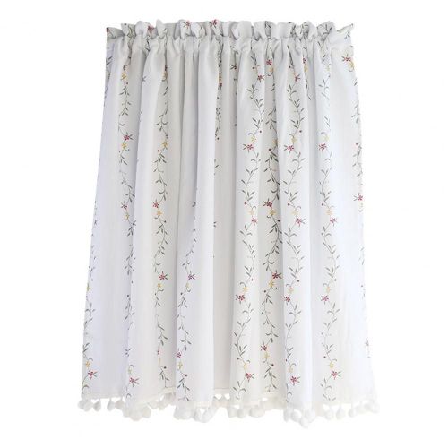 Rideaux Courts À Glands, Gaze De Fenêtre, Lavable, Imprimé Floral, Design De Ferme, Cantonnière, Traitements De Fenêtre De Maison, Décor