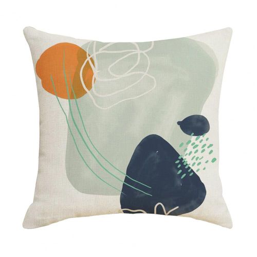 Housse De Coussin En Lin, Taie D'oreiller Amovible, Douce Au Toucher, Motif Abstrait, Fournitures De Décoration Pour La Maison