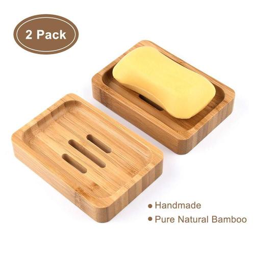 Porte-savon en bois bambou fait à la main, 2 pièces, porte-savon de salle de bain, porte-douche propre, Portable, étagère de rangement