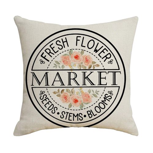 Housse De Coussin En Lin Pour Canapé, Avec Impression Numérique, 45cm, Produits Ménagers, Plante De Printemps Pour Voiture, Livraison Gratuite