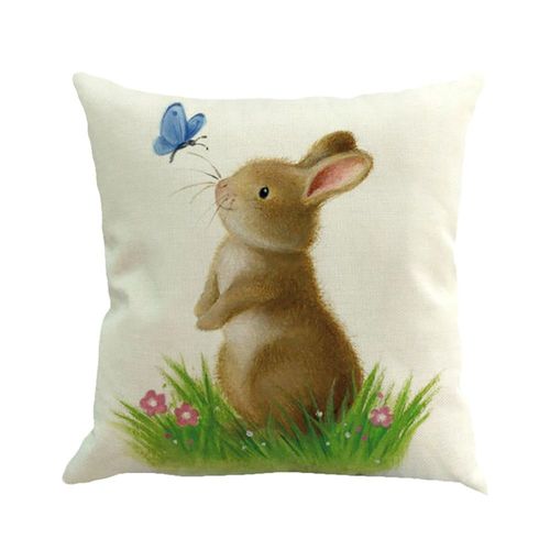 Housse De Coussin Imprimée Pâques Lapin 3d, Housse De Canapé-Lit Rétro À La Mode, Décoration De La Maison, Accessoires, Taie D'oreiller