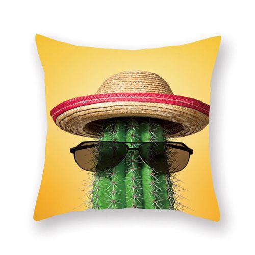 Housse De Coussin Imprimée De Fleurs Tropicales, Taie D'oreiller En Coton Et Lin, Décoration De Maison, En Velours, Pour Chambre Et Canapé, 45x45cm