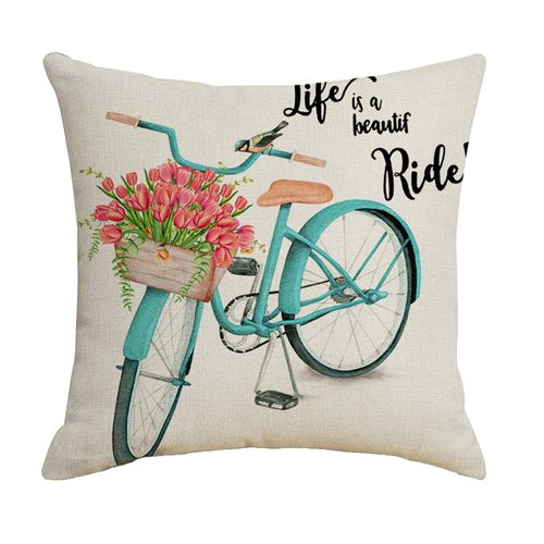 Housse De Coussin Imprimée Printemps, Taie D'oreiller En Lin Avec Fermeture Éclair, Pour La Maison, Pour La Chambre À Coucher, Pour Un Bouquet De Fleurs, Taille Standard