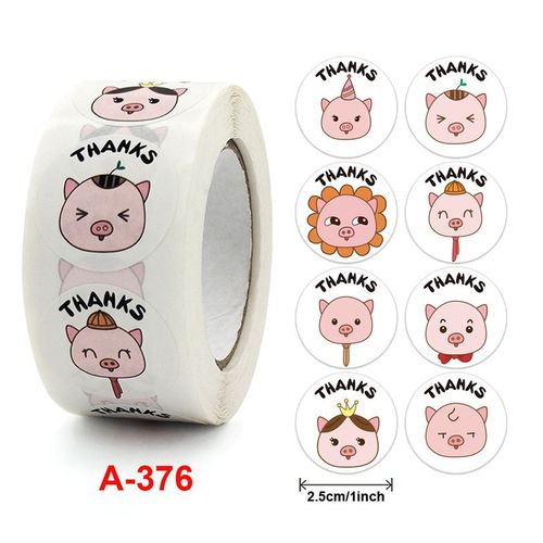 Rouleau D'autocollants Animaux De Dessin Animé Pour Enfants, Étiquette Autocollante Ronde À 500 Chiffres, Pour Enseignant, Encourage, Motivation, H88f