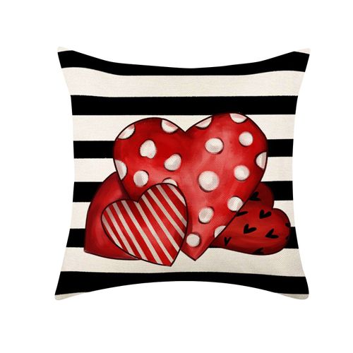 Housse De Coussin Imprimée Avec Fermeture Éclair Pour Canapé Saint-Valentin, Taie D'oreiller Simple En Lin De Taille Standard, Amour Pour La Maison, 45cm