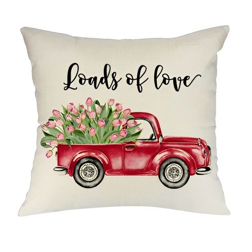 Housse De Coussin Pour La Saint-Valentin, Imprimée ""Love Truck"", Pour La Maison, Le Canapé, La Chambre À Coucher, Le Salon, 45cm, Livraison Gratuite