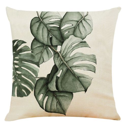 Housse De Coussin Imprimée De Plantes, Accessoires De Décoration Pour La Maison, Taie D'oreiller À Feuilles Vertes À La Mode, Livraison Directe