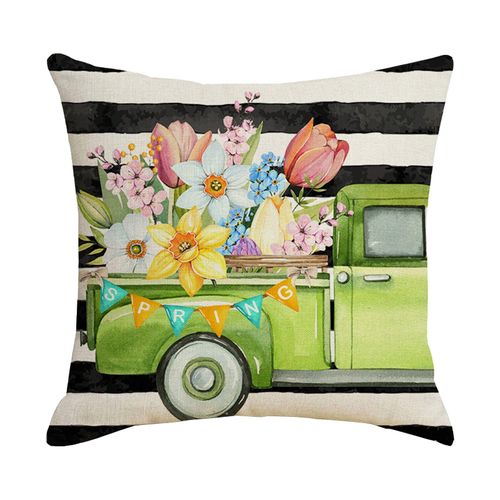 Housse De Coussin Série Printemps, Taie D'oreiller Avec Lettres, Imprimé Plante, Lin, Canapé, Bureau, 45cm, Livraison Gratuite, Nouveauté