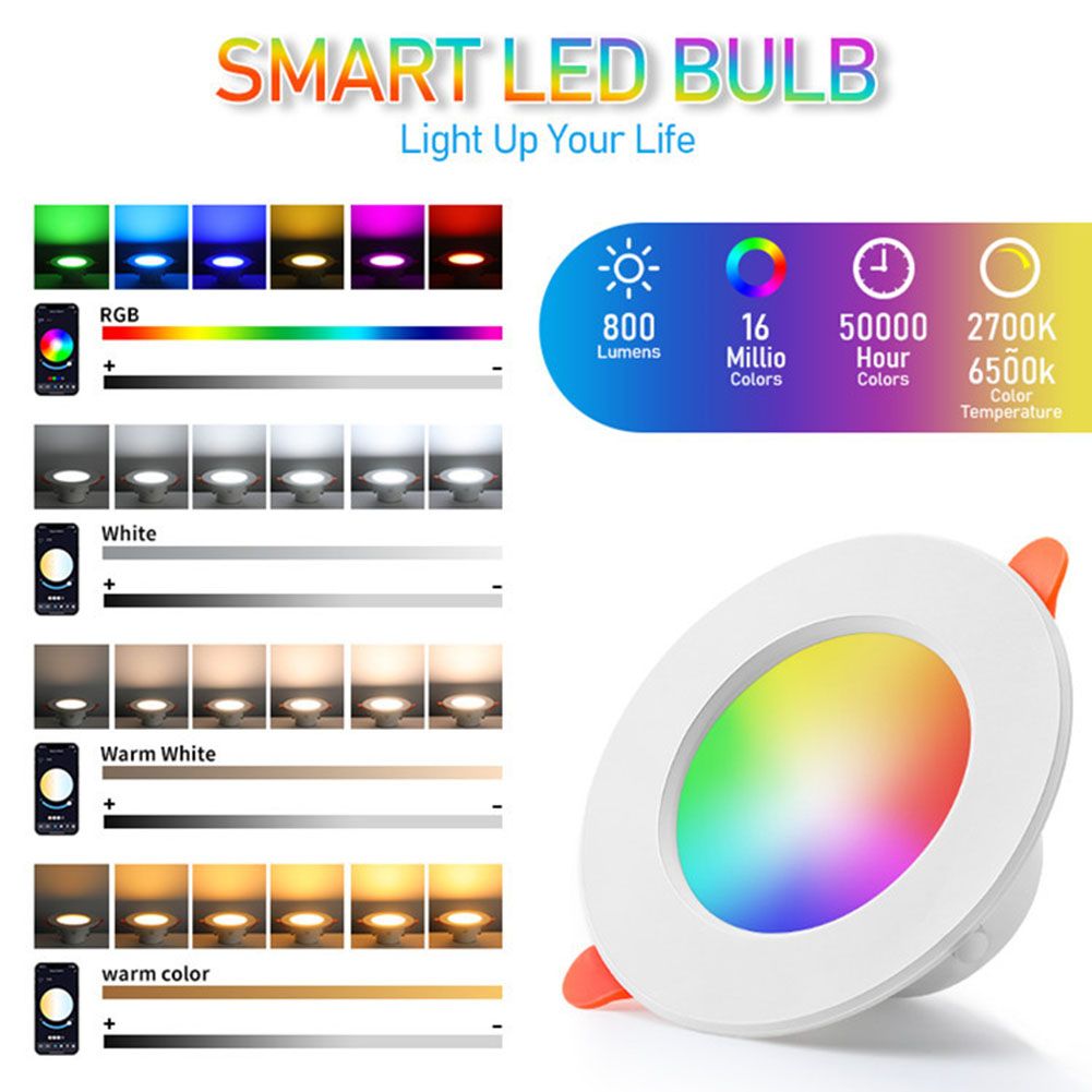 Spot Lumineux Led Rond Intelligent Avec Variateur De Couleur... - 3