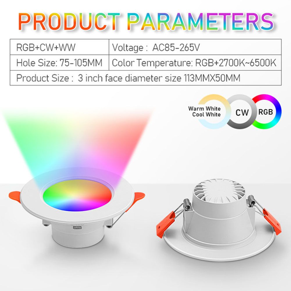 Spot Lumineux Led Rond Intelligent Avec Variateur De Couleur... - 4