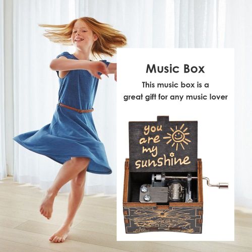Boîte À Musique En Bois À Manivelle, Rétro, En Contreplaqué De Bouleau, Créatif, Cadeau D'anniversaire Pour Enfant, Ornement De Maison
