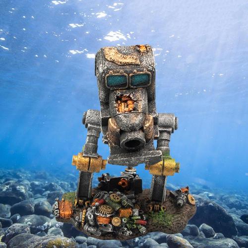 Décoration d'aquarium robot en résine pour aquarium Betta Crevettes, tortue  - Oi-FRIS