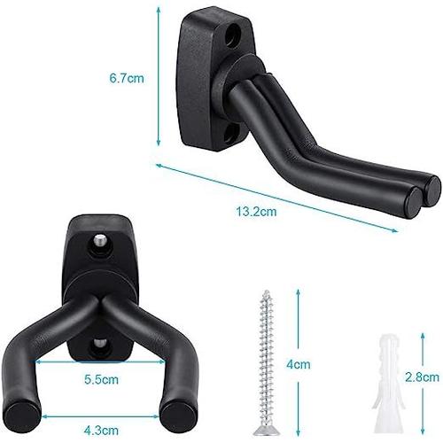 Support Guitare Mural 6 Pcs, Support De Guitare Compatible Guitare Acoustique Électrique, Ukulélé, Basse, Fiddle