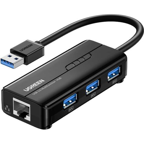 Hub USB 3.0 Ethernet Adaptateur USB RJ45 Réseau Gigabit 1000 Mbps  Compatible avec Mi Box S Mi Box 3 Switch Supporte Mac OS Windows 11 10 8 7  Linux