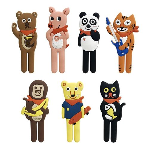 7 Pcs Aimants de Réfrigérateur en Caoutchouc, Aimants de Réfrigérateur Animaux, Aimants de Réfrigérateur Mignons 3D avec Motifs d'animaux de Bande Dessinée, Idéal pour Tableau Blanc Éducatif