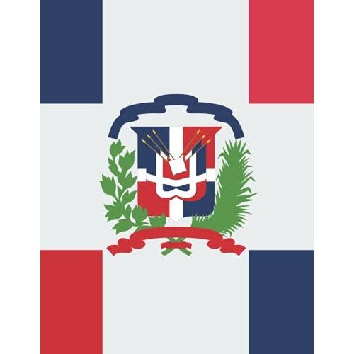 Notebook: Dominican Republic Flag Cover | 8.5 X 11 Inches | 110 Pages | College Ruled Lined Paper Composition Journal | One Subject Notebook | Rafferty Otis Designs